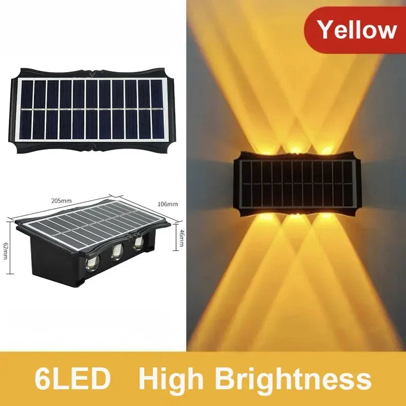 lumière led solaire murale moderne panneaux solaires texturés décoration extérieure balcon jardinRGBO Jaune Blanc