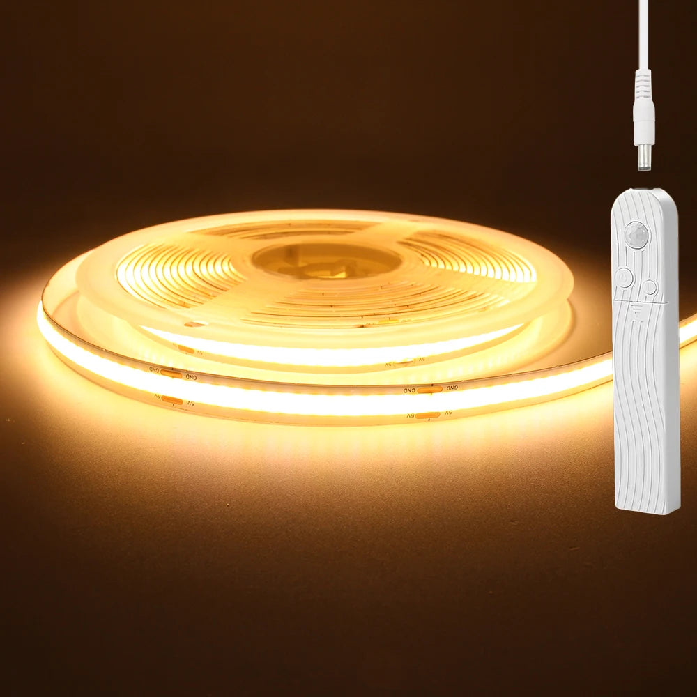 ruban led blanc flexible adhésif 320leds capteur mouvement batterie interrupteur moderne
