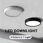 Lampe led downlight 3w 5w 10w 15w 25w blanc noir moderne minimaliste montage