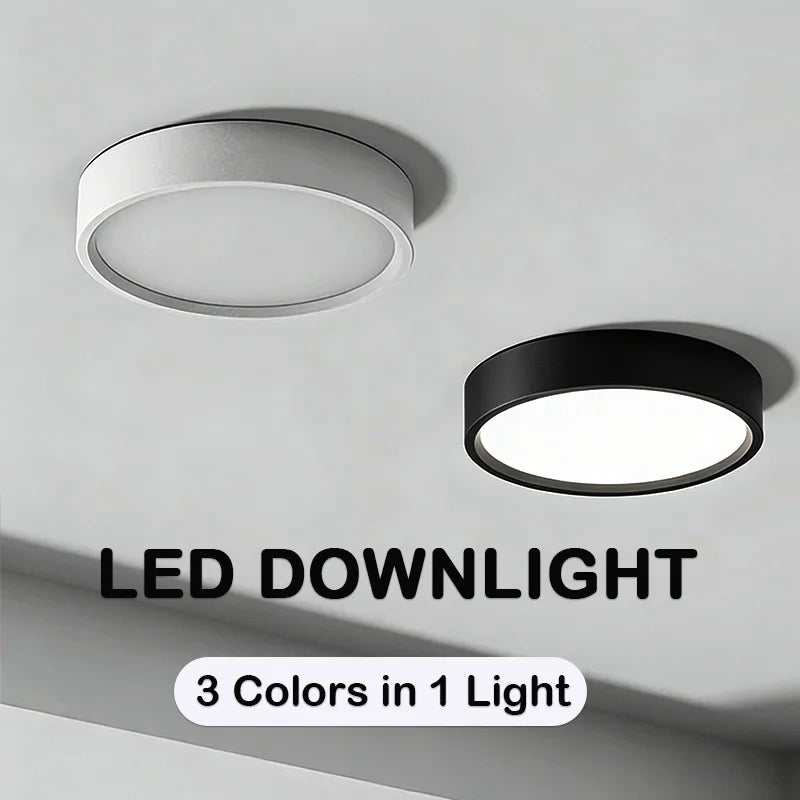 Lampe led downlight 3w 5w 10w 15w 25w blanc noir moderne minimaliste montage
