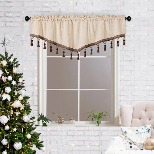 rideau fenêtre rouge uni velours opacité tassel décoration intérieure cuisine chambre polyester classique