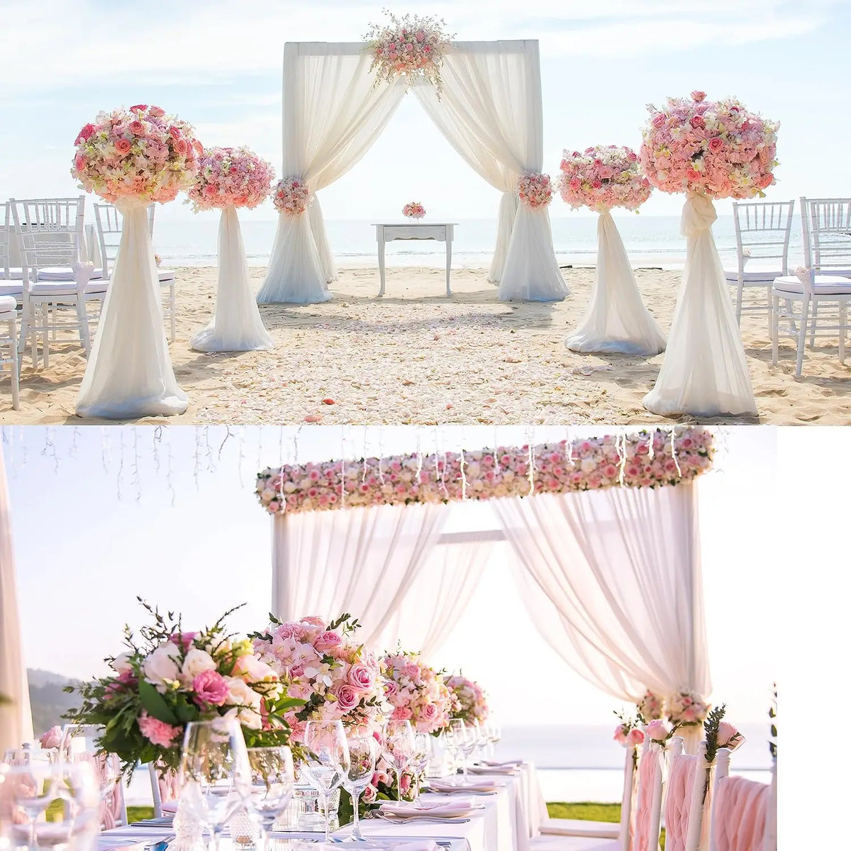 guirlande florale mariage extérieur fleurs roses blanches arches décorations festives anniversaire fêtes prénuptielles
