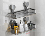 étagère salle bain moderne noir brillante adhésive minimaliste rangement pot crème pompe savon lotion