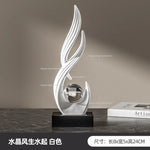 sculpture décorative résine blanche or contemporaine cristal transparent base opaque minimaliste fixée plateau
