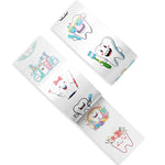stickers autocollants dents mignonnes expressions cartoonesques accessoires blanc bleu vert rose jaune 500 feuilles