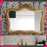 miroir baroque or argent blanc ornements floraux fixation murale décoration maison chambre salon