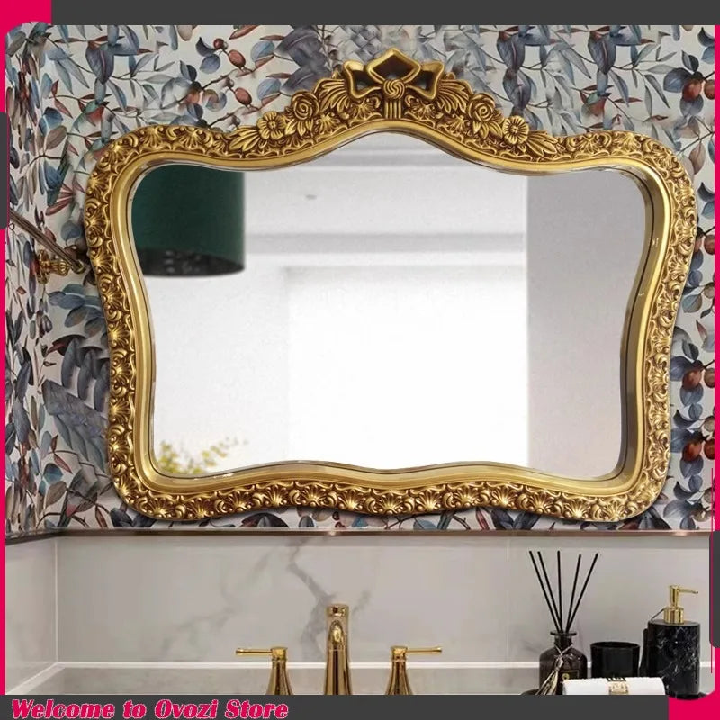 miroir baroque or argent blanc ornements floraux fixation murale décoration maison chambre salon