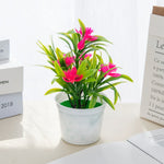 Décoration intérieure moderne pot fleuri artificiel couleurs vives maison salon chambre
