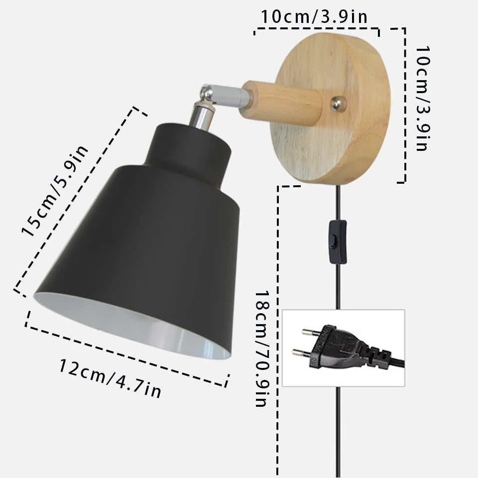 lampe murale moderne conique noire gris blanche jaune rose éclairage chambre entrée étude