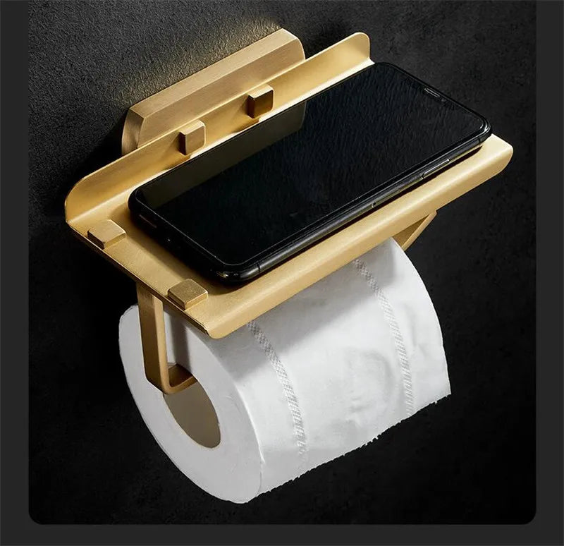 porte serviettes moderne élégants finition brossée or gris métallisé salle bain accessoire quincaillerie fixations