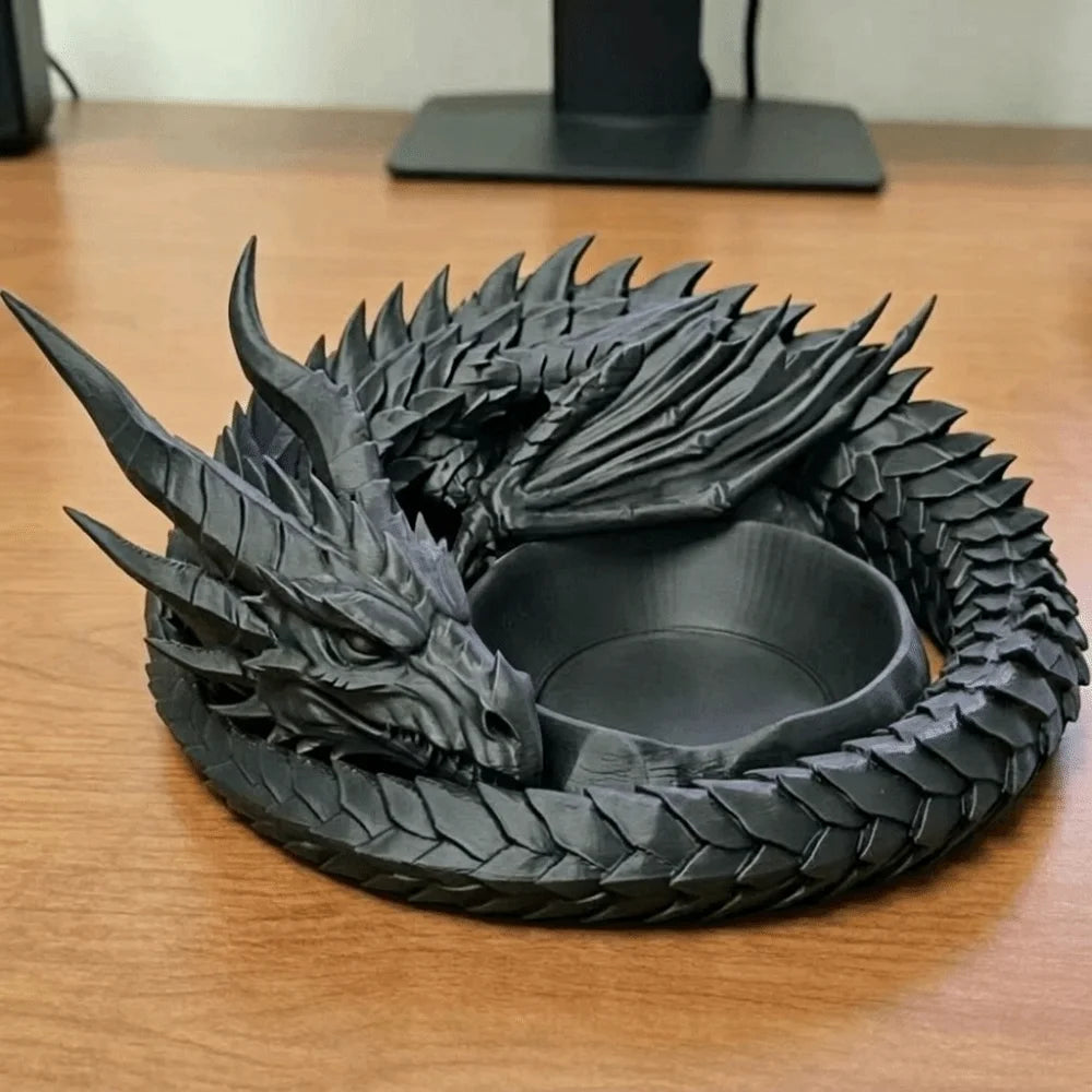 support bijoux dragon tête détails gothique fantaisie porte clés pièces monnaie montre