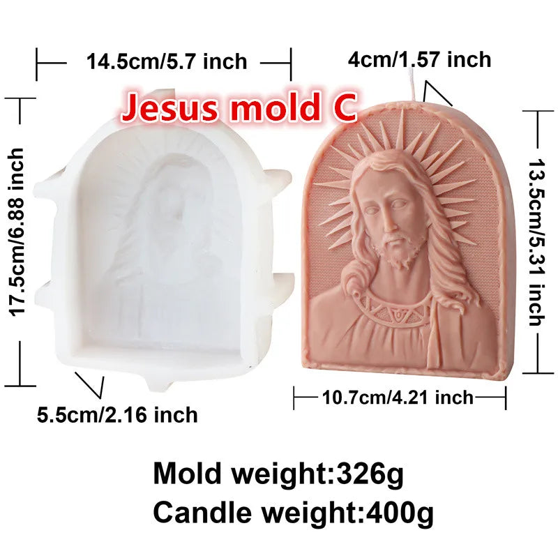 moulages bougies sculptées jésus nativité christ relief classique religieux silicone opaques