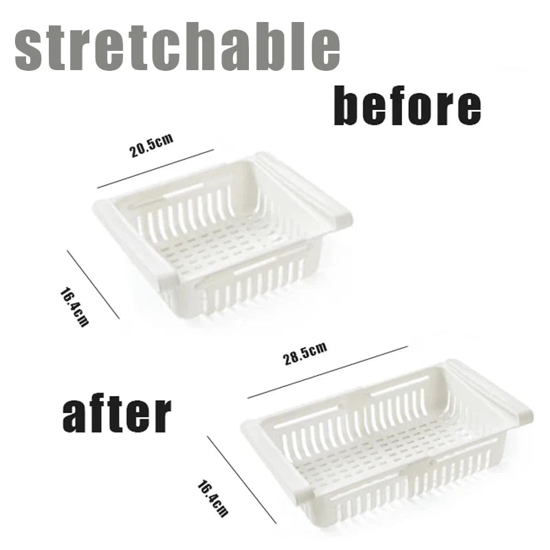 paniers rangement blanc rose bleu perforés modernes clips réfrigerateur storage rack adjustable cuisine