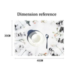 set table personnalisable photo famille motifs floraux blanc orange noël halloween modernes 30x40cm
