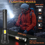 lampe torche rechargeable 15000mAh LED 2300lm zoomable USB moderne résistante autodéfense banque alimentation