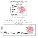 autocollant mural moderne bouquet fleurs inspirantes quotes chambre salon pvc adhésif rose vert noir