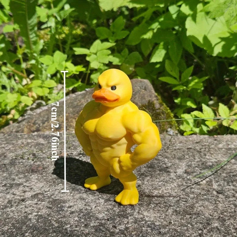 statue canard musclé jaune orange 3d humoristique décoration intérieure extérieure carnaval anniversaire noël