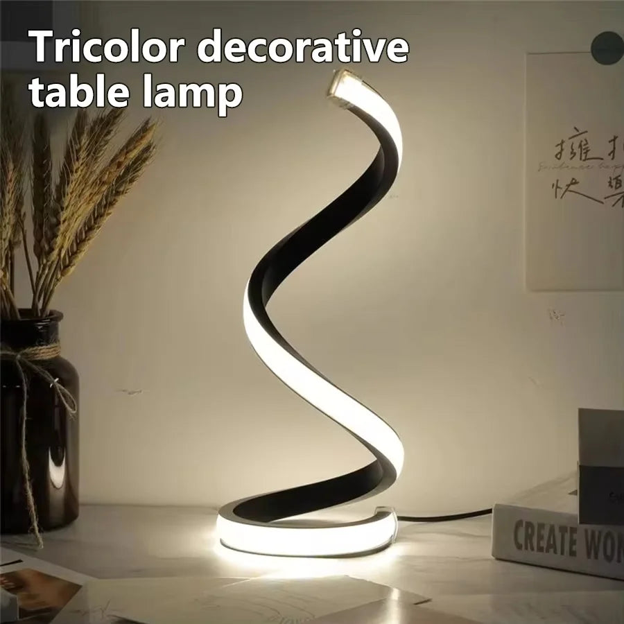 lampe table moderne couleurs dimmable noir blanc fluide contemporain minimaliste chambre coucher