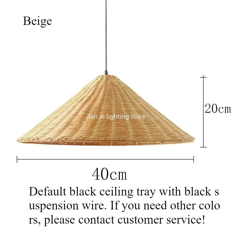 pendant suspension wicker naturel moderne rustique crochet câble noir lumière chaude chambre salon étude