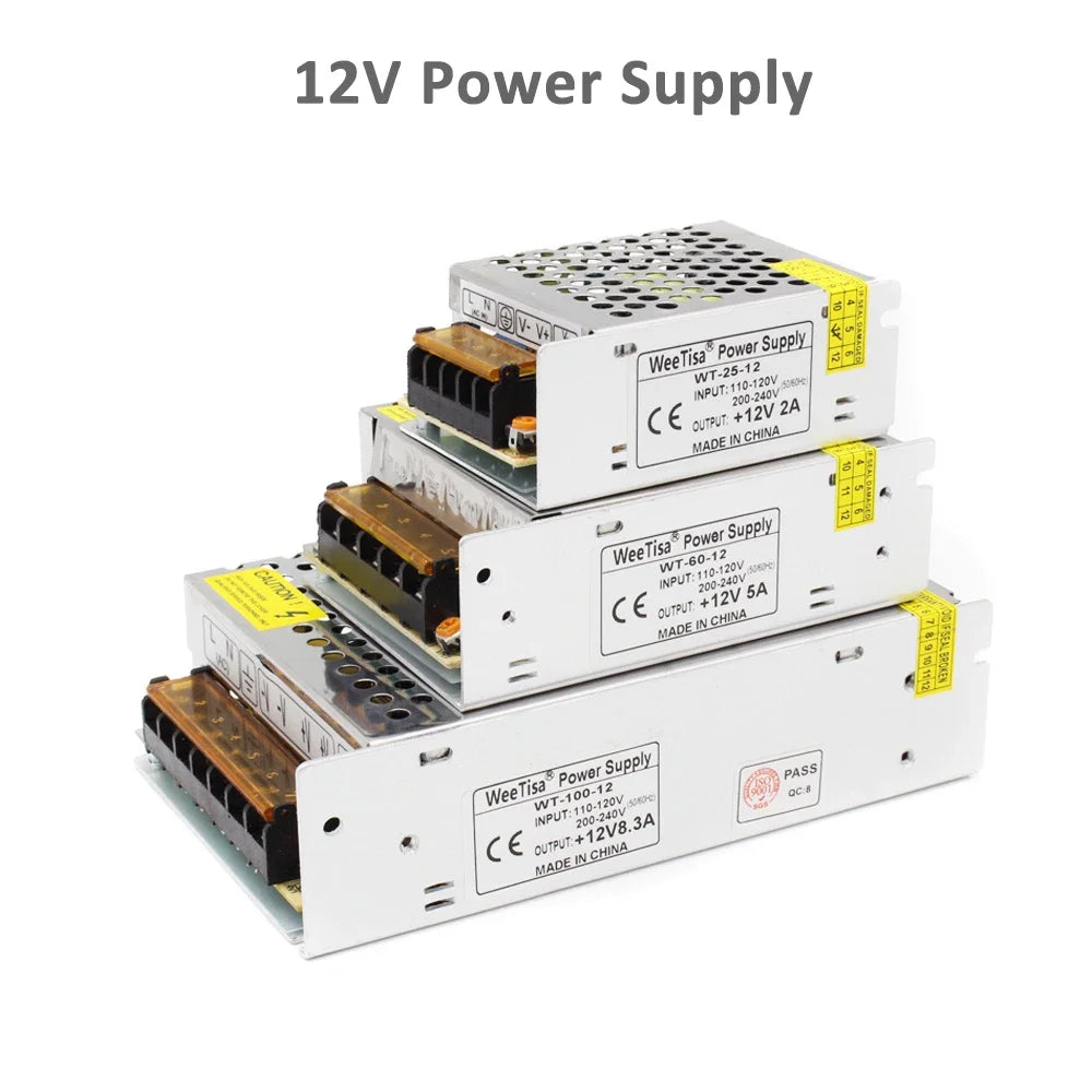 alimentation électrique transformateur led 12v 24v 5v 220v ac dc pilote industriel blanc