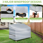 housse banc jardin gris moderne imprimé gouttes d'eau velcro drawstring buckles protection extérieure