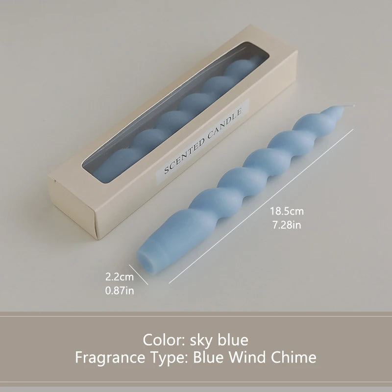 bougies parfumées vert pastel jaune rose blanches twistées moderne support nœud anniversaire décoration maison