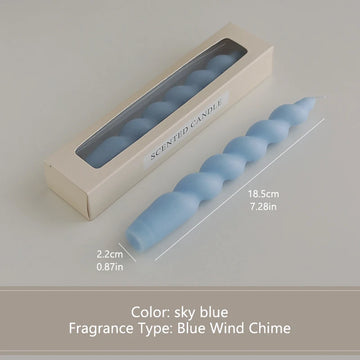 bougies parfumées vert pastel jaune rose blanches twistées moderne support nœud anniversaire décoration maison