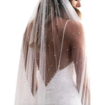 voile mariée classique blanc opacité monocouche bord coupé accessoire mariage femme adulte