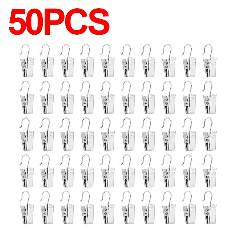 pinces rideau métal moderne argentées lisses opaques 10pc 20pc 30pc 50pc