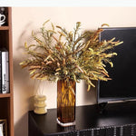 vase rectangulaire verre ambré motif texturé décoration moderne table opaque contemporain