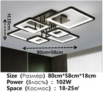 plafonnier moderne acrylique led noir géométrique contemporain suspension lumineuse cascade carrés