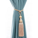 pompons rideaux classiques doré brillants anneaux attaches rubans uni élégants variés couleurs