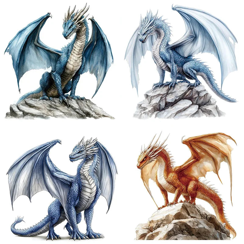 autocollant mural dragon stylisé moderne orange beige blanc adhésif intérieur