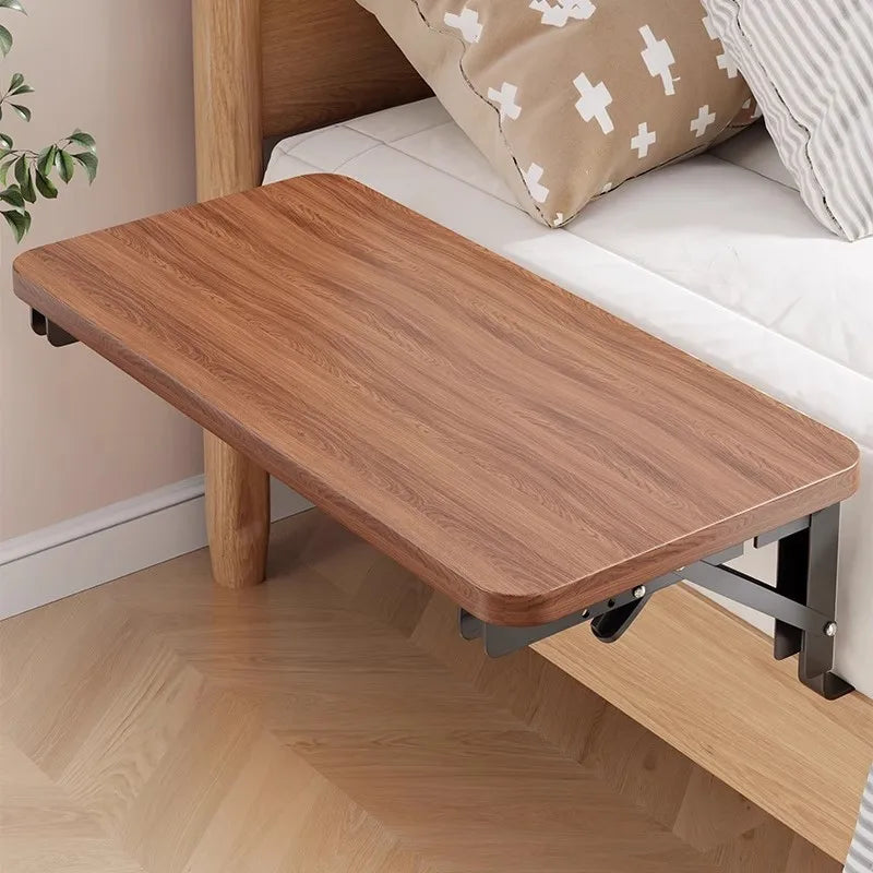 table pliante murale moderne table d'appoint bois marron support métallique minimaliste éléments rangement