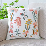 Coussin Carré Coréen Anti Décubitus Coton Polyester Tricot Fleur Brodé Amovible Lavable Moderne