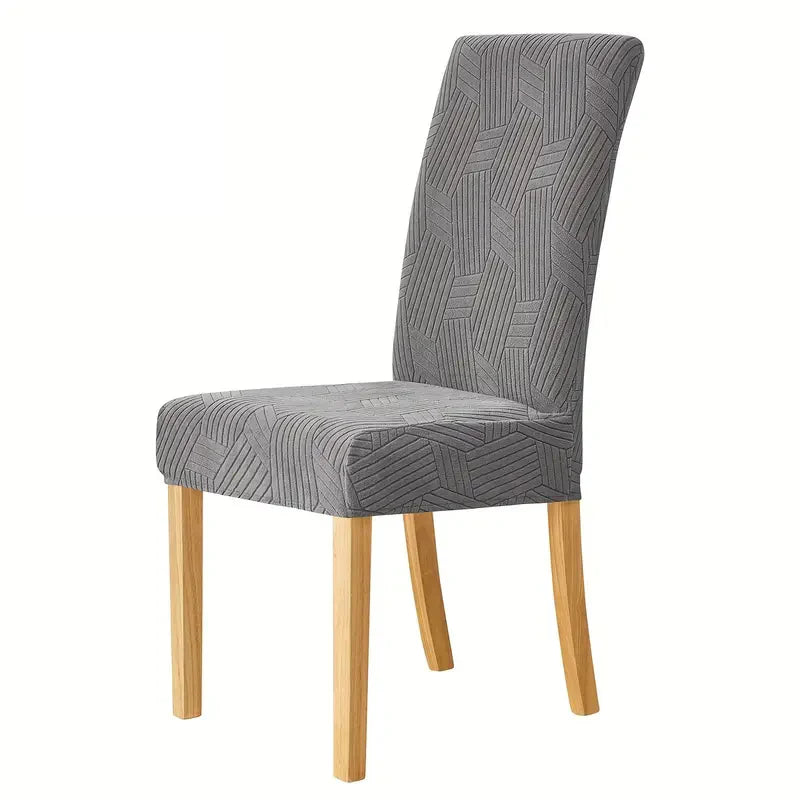 housse chaise salle manger extensible grise motif carre moderne cuisine