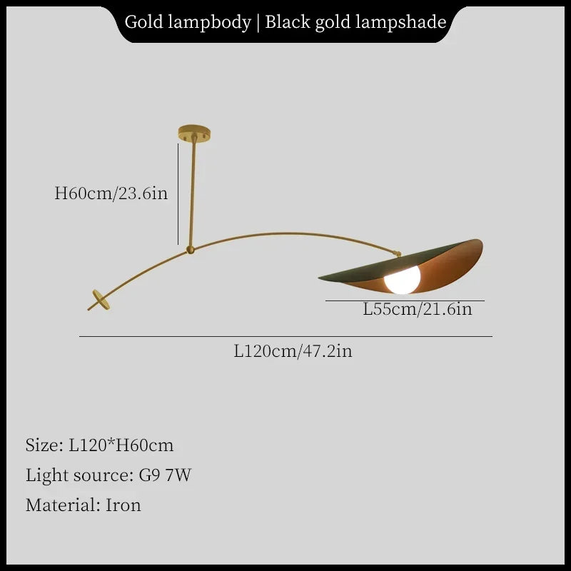 lampe suspendue moderne fer noir doré ampoule led salon cuisine