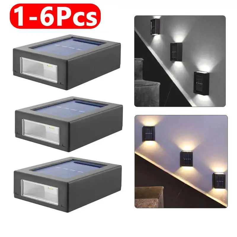 lampe solaire murale noire moderne semi transparente éclairage extérieur sécurité jardin clôture