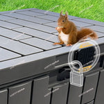 coffre rangement extérieur étanche gris panneaux horizontaux moderne charnières serrure résistant intempéries patio jardin