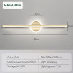 lampe murale moderne miroir intégré or noir minimaliste mur fixé LED chambre coucher
