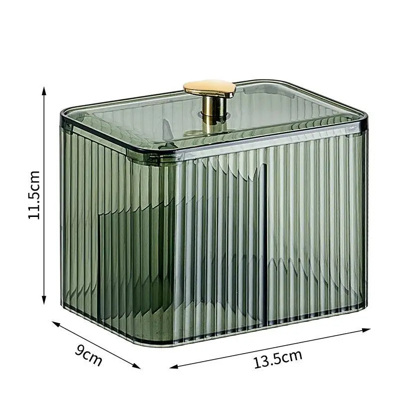 boîte rangement coton tige vert transparent moderne minimaliste