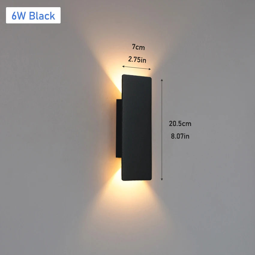lumière led applique murale moderne étanche ip65 18w blanc noir adhésiveextérieur