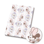 papier cadeau coton motif personnages dessin animé rose blanc bleu beige enfant fille
