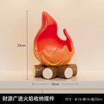 bougies décoratives créatives flammes stylisées bois modernes intérieur extérieur festive cadeau rouge orange