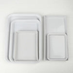 assiettes modernes plastique opaques rouge blanc noir sauciers anti débordement intérieur extérieur 18cm 35cm