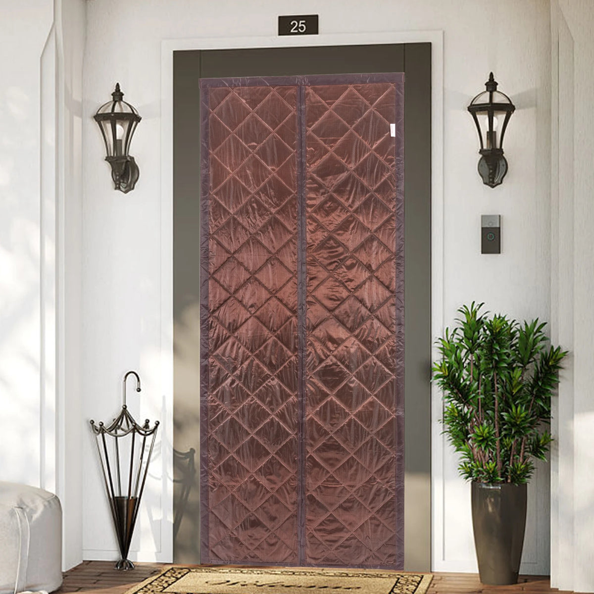Rideau occultant pour porte d'entrée