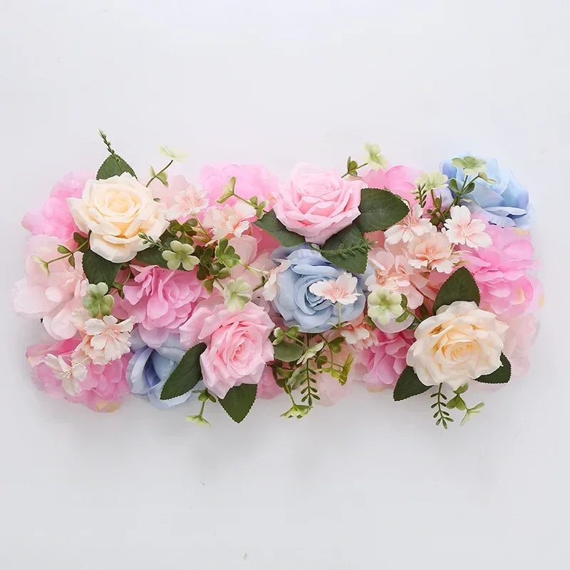 décoration murale couronne fleurs artificielles classique intérieur anniversaire mariage vert rose blanc