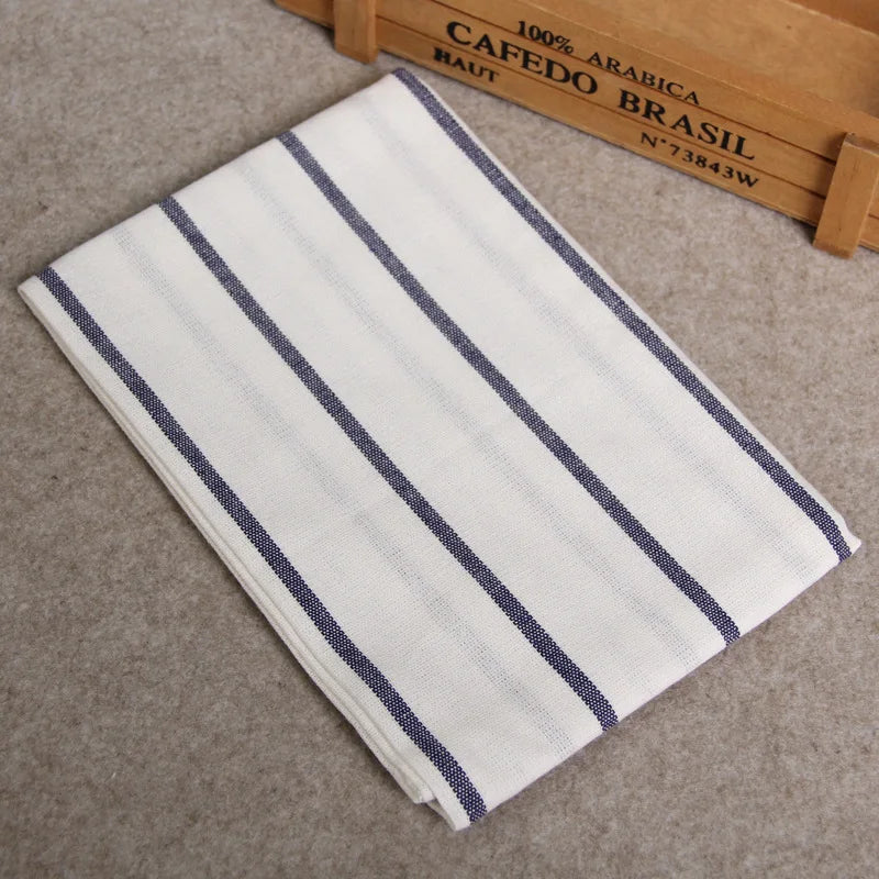 serviettes cuisine coton blanc bleu marine rayures classiqueReusable Washable Table Mat Napkin Dinner