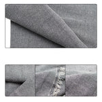 tissu polyester gris clair texture fine moderne bordures franges blancs 1.5x4m lavable machine