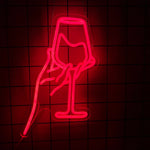 néon lumineux lettrage cheers vin lettres drink blanc rouge bleu rose moderne décoration chambre